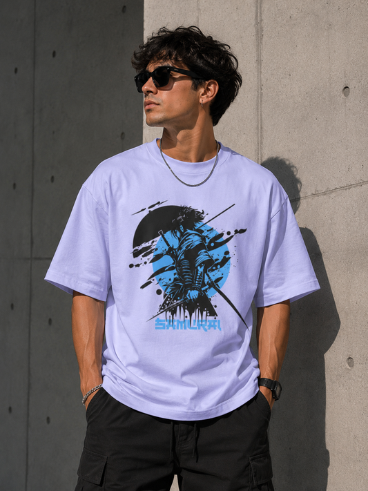 Samurai Anime Oversized T-Shirt for Men | Streetwear Tee