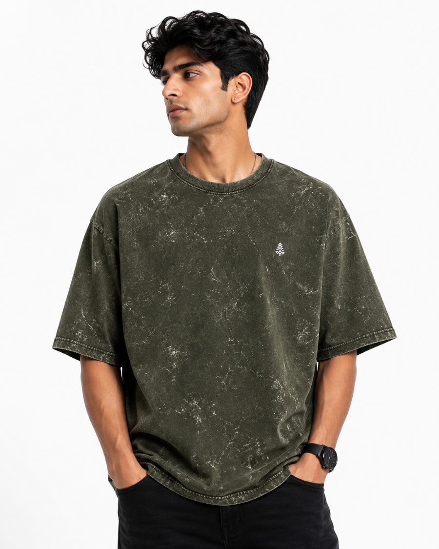 Premium Acid Wash Oversized T-Shirt for Men & Women | 240 GSM Cotton