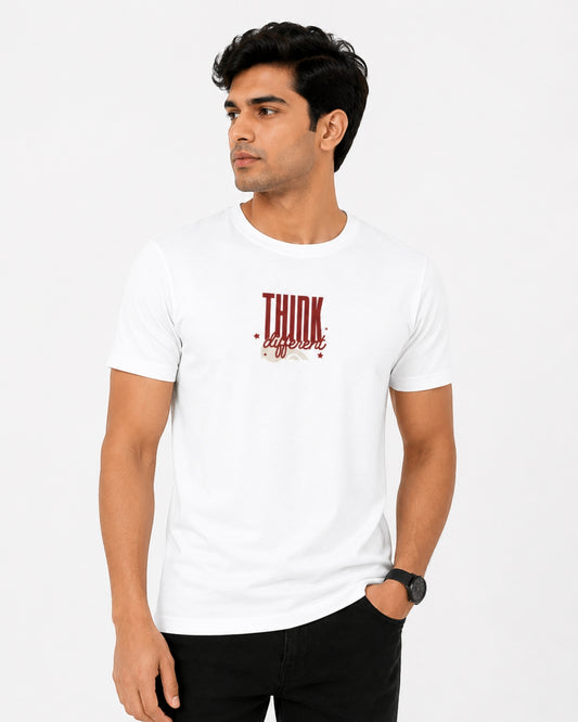 Think Different Unisex Round Neck Graphic T-Shirt | Premium Cotton Blend