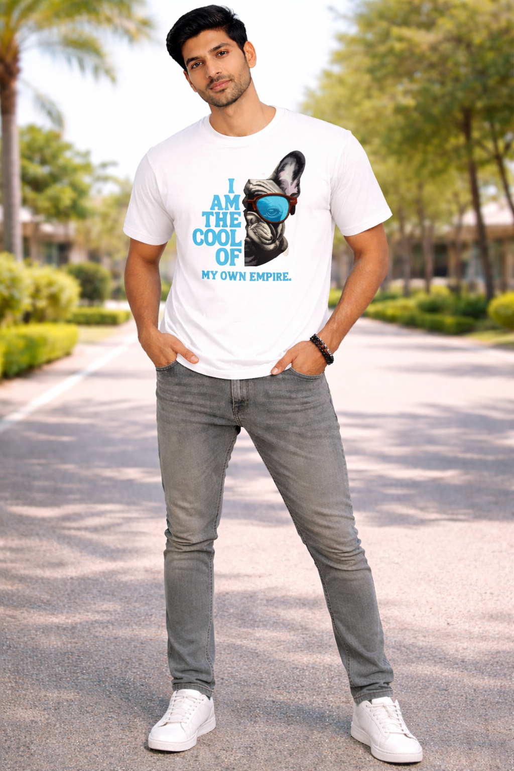 Cool Dog Graphic T-Shirt – “I Am The Cool of My Own Empire” Unisex Cotton Tee