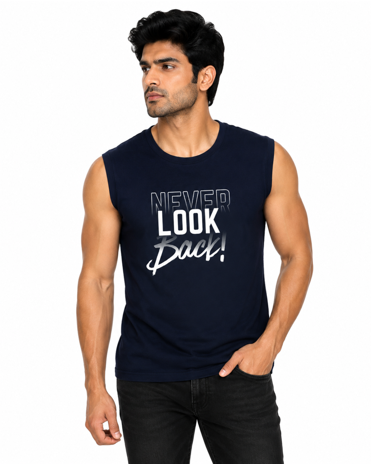 Regular Fit Sleeveless Workout T-Shirt for Men