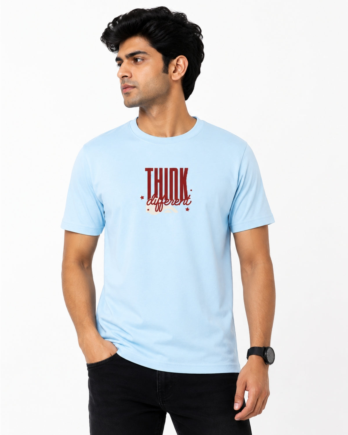 Think Different Unisex Round Neck Graphic T-Shirt | Premium Cotton Blend
