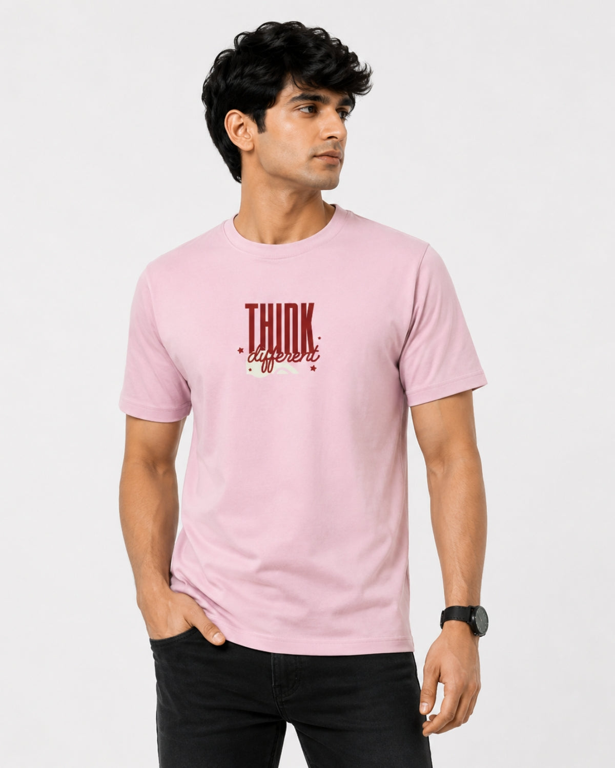 Think Different Unisex Round Neck Graphic T-Shirt | Premium Cotton Blend
