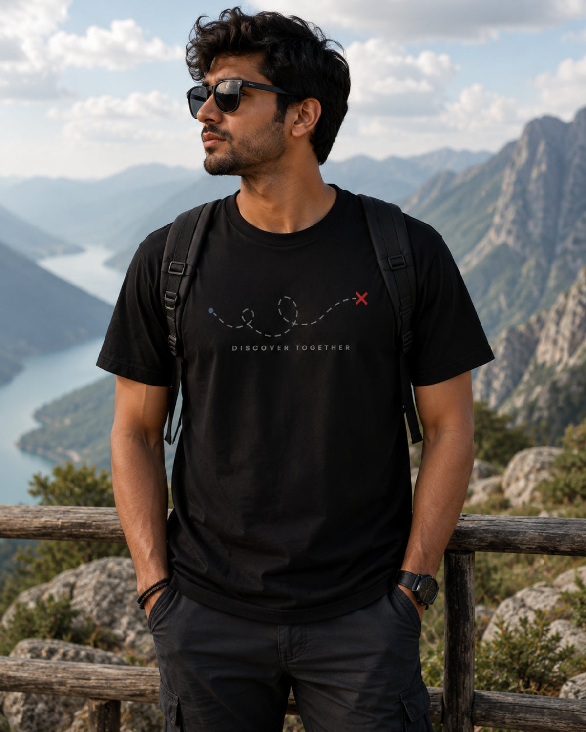 Discover Round Neck Cotton T-shirt