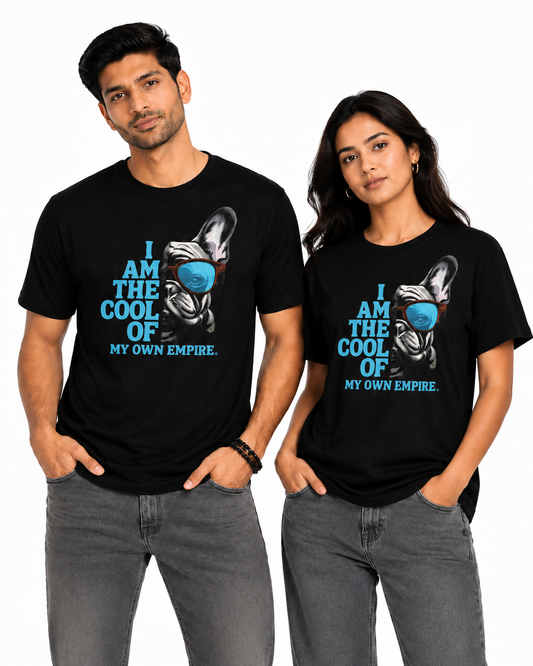 Unisex Cool Dog Graphic T-Shirt – “I Am The Cool of My Own Empire”  Cotton Tee