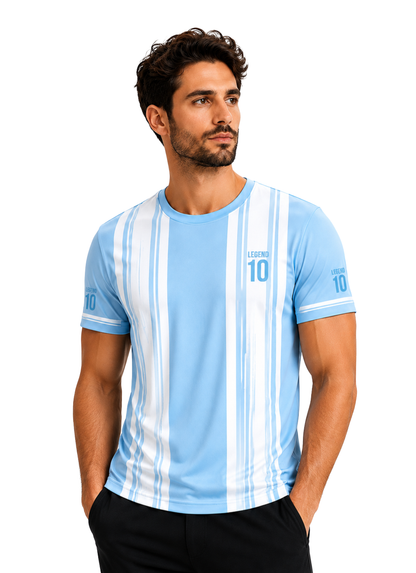 Legend 10 Sports T-Shirt – Sky Blue Performance Jersey | Unisex Dri-FIT Activewear