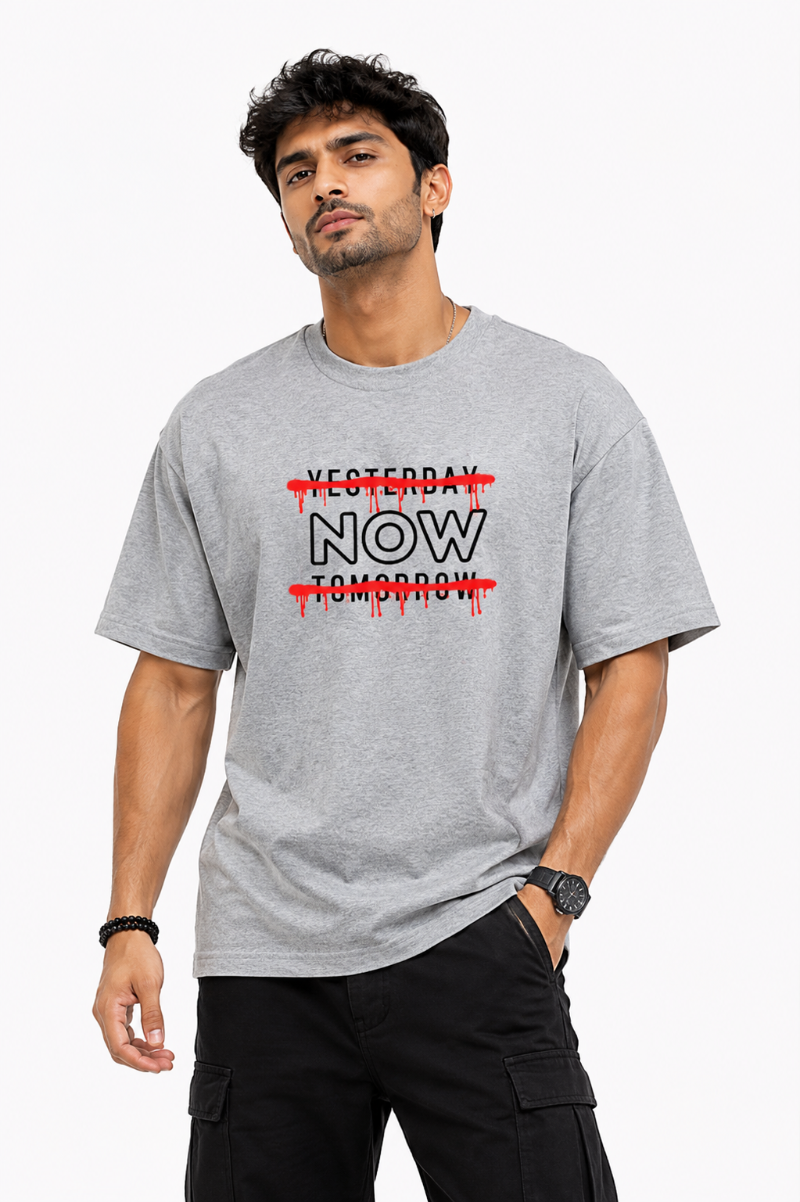 Grey Unisex Minimal Oversized Streetwear T-Shirt - Pinecraze