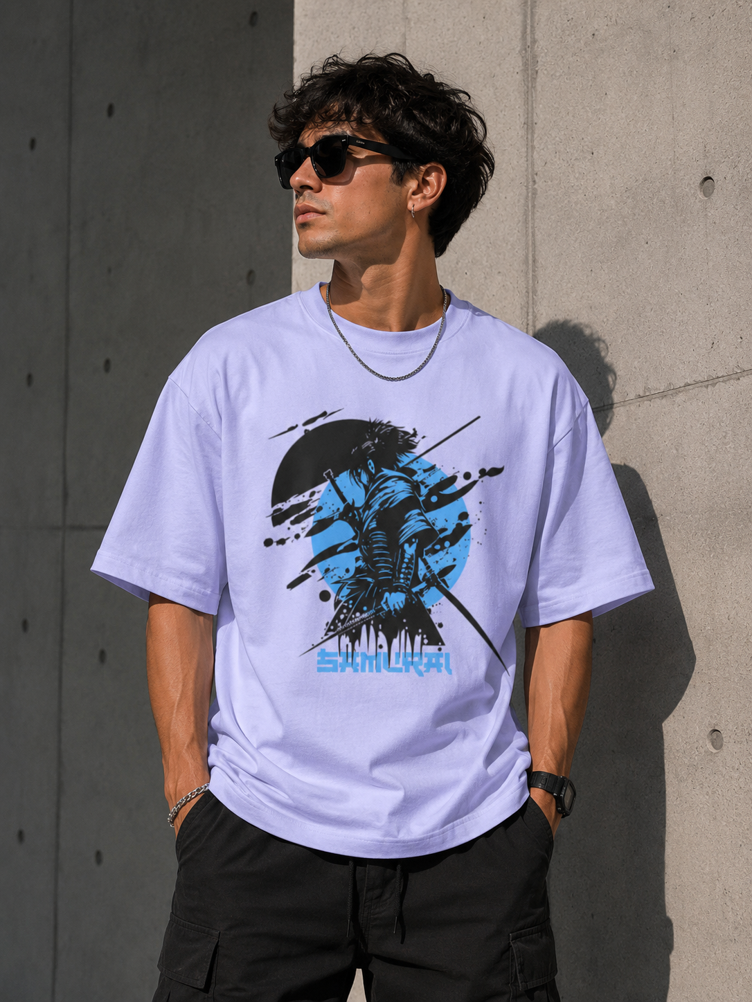 Samurai Anime Oversized T-Shirt for Men  |  Streetwear Tee