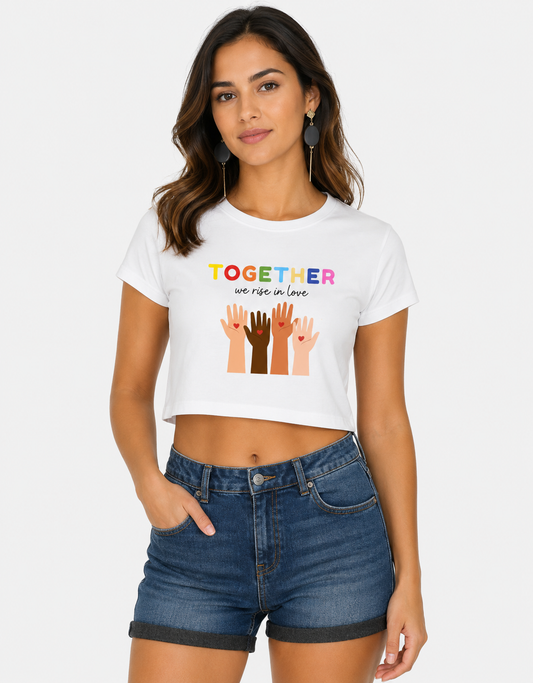 Together Women’s Cropped T-Shirt | 100% Cotton 180 GSM Trendy Crop Tee