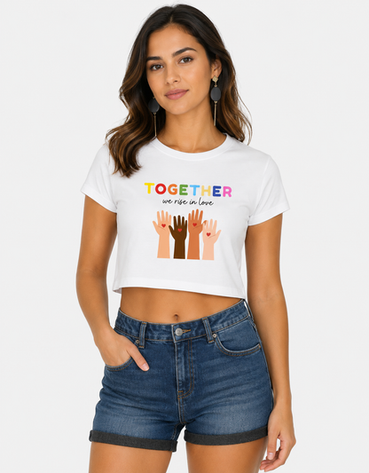 Together Women's Cropped T-Shirt 100% Cotton 180 GSM - Pinecraze