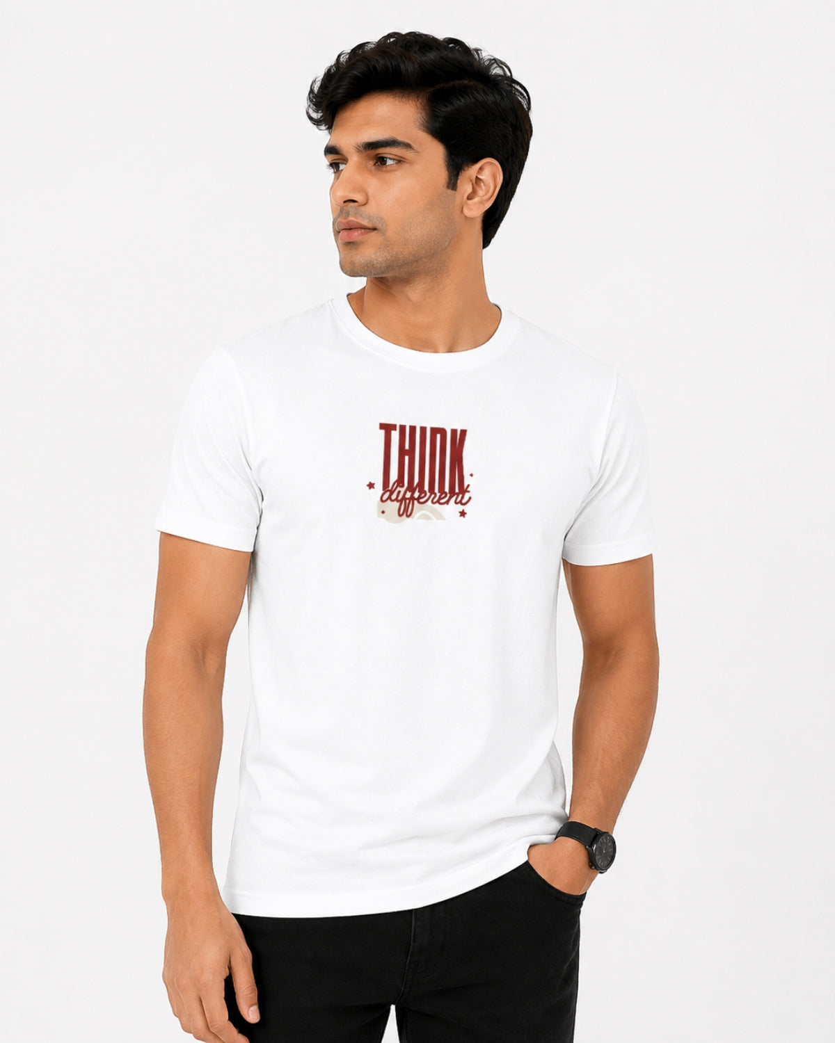Think Different Unisex Round Neck Graphic T-Shirt | Premium Cotton Blend