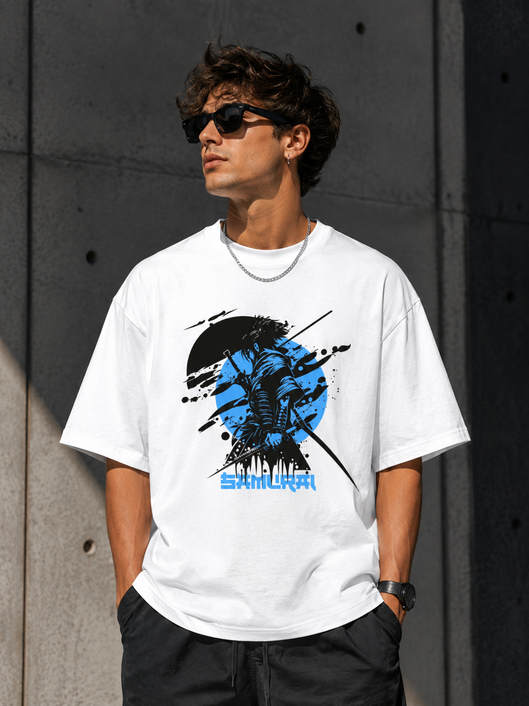 Samurai Anime Oversized T-Shirt for Men  |  Streetwear Tee