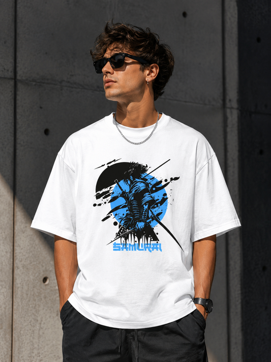 Samurai Anime Oversized T-Shirt for Men  |  Streetwear Tee