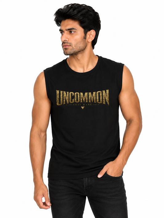 Uncommon Stay Rare Men's Sleeveless T-Shirt | Cotton Gym Tee