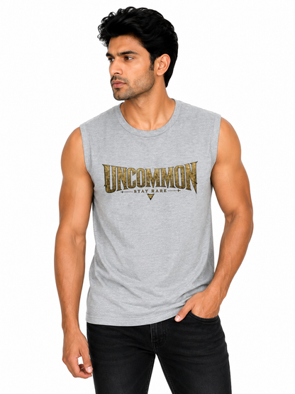 Uncommon Stay Rare Men's Sleeveless T-Shirt | Cotton Gym Tee