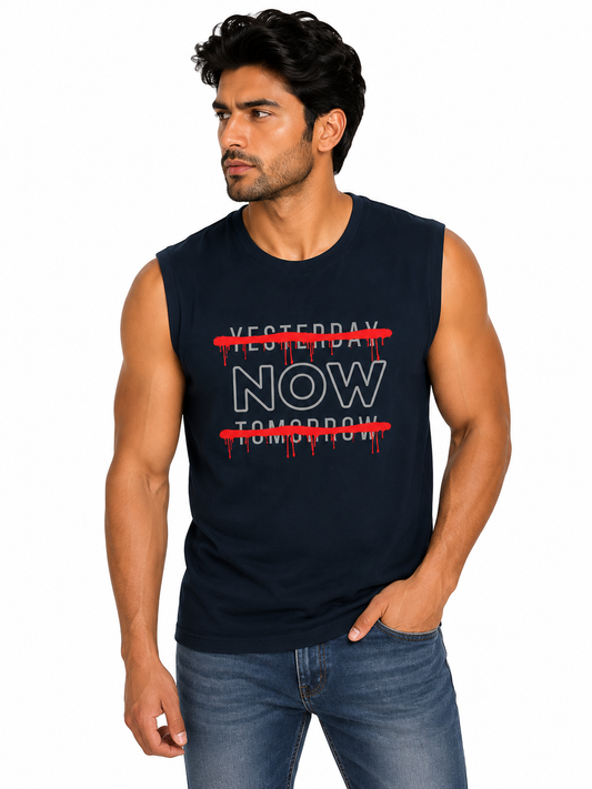 Men's Sleeveless Workout T-Shirt - Yesterday Now Tomorrow